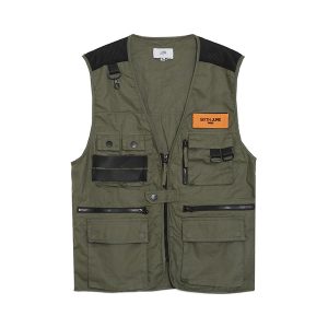 Multiple Pockets Vest Khaki